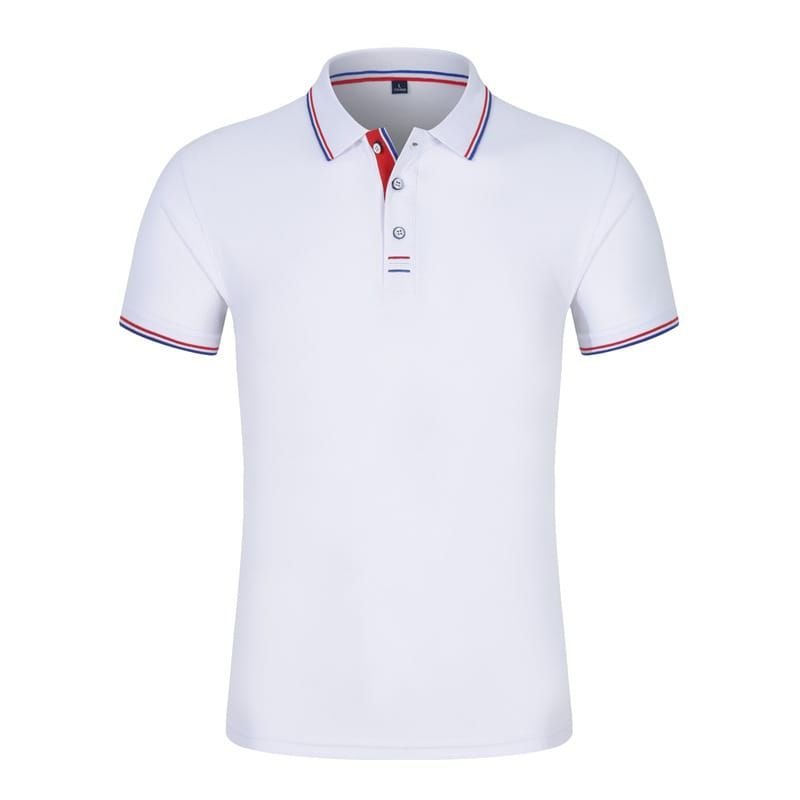 95% Cotton Men Solid Color Short Sleeves Lapel Polo Shirt Custom