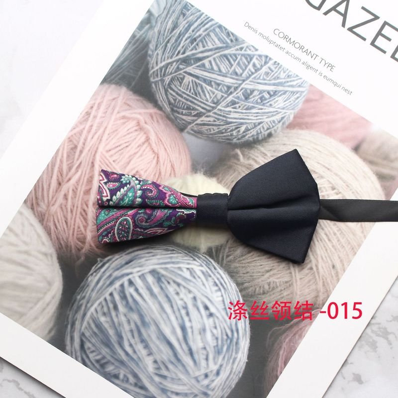 Men'S And Women'S Fashion Casual Tiny Flower Print Bow Tie