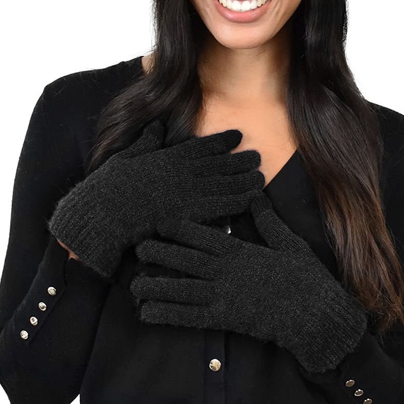 Autumn And Winter Women Fashion Non-Slip Warm Knitted Touch Screen Gloves