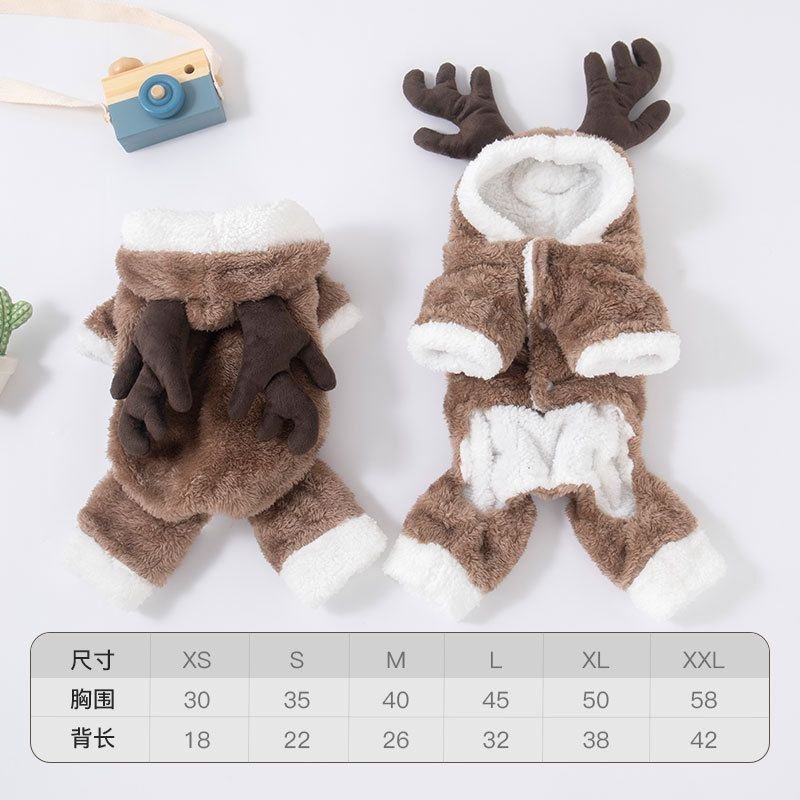 Autumn Winter Dog Clothes Warm Thickened Coral Fleece Pet Clothing