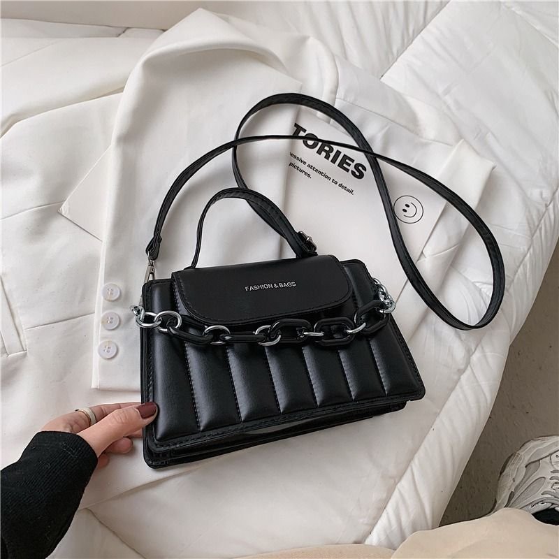 Fashion Solid Color Chain Shoulder Bag