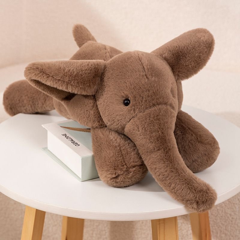 Cute Lie-Down Baby Elephant Plush Toy
