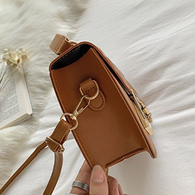 Women Rhombus Lattice Solid Color Crossbody Bag