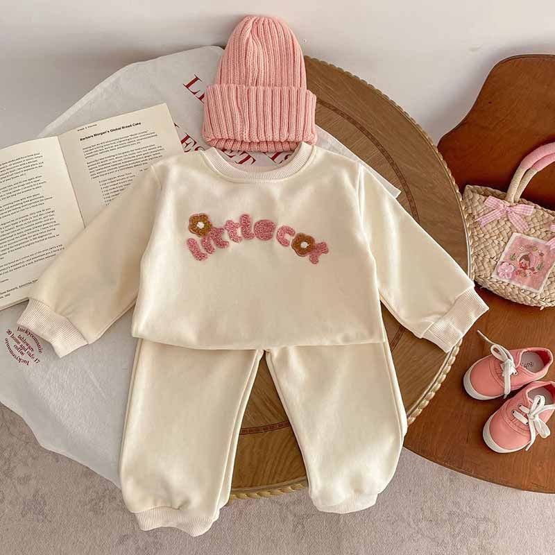 Kids Baby Boys Girls Casual Cute Alphabet Long Sleeve Sweatshirts Trousers Sets