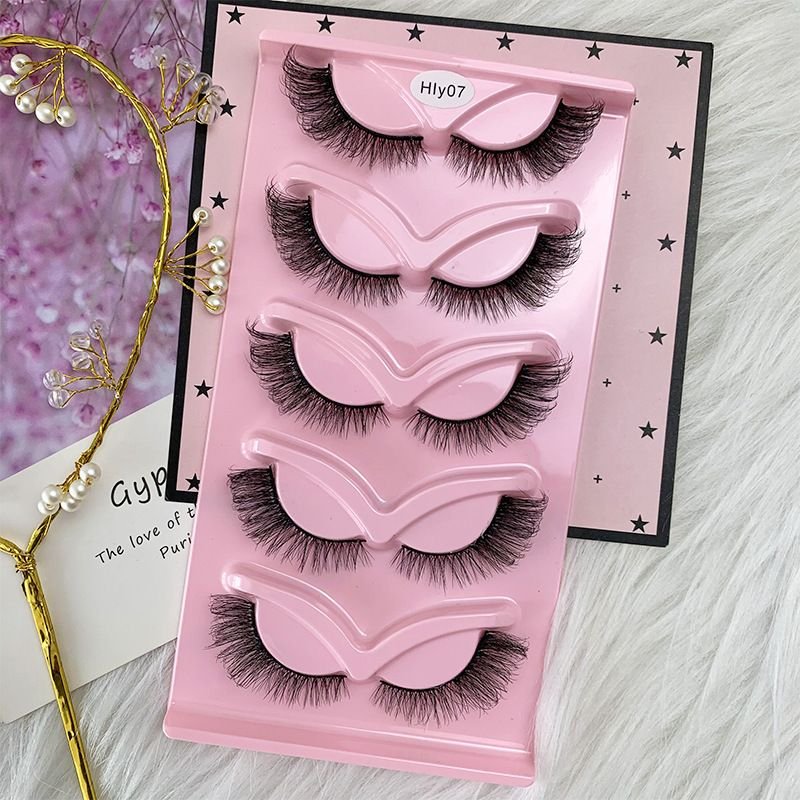 Women Simple Exaggerated Eye Tail Elongated 5 Pairs Of False Eyelashes