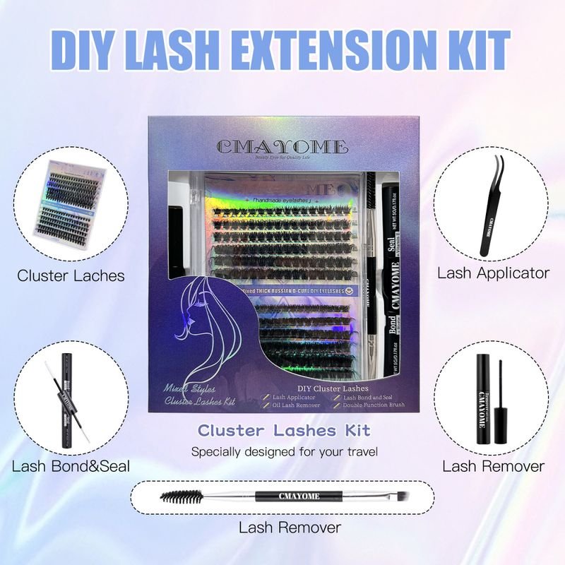 DIY Single Cluster Mixed Thick False Eyelashes