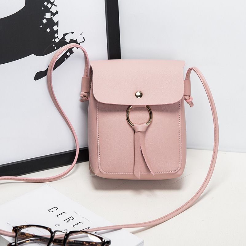 Women Fashionable Simple Solid Color Flap Magnetic Buckle Square Crossbody Bag