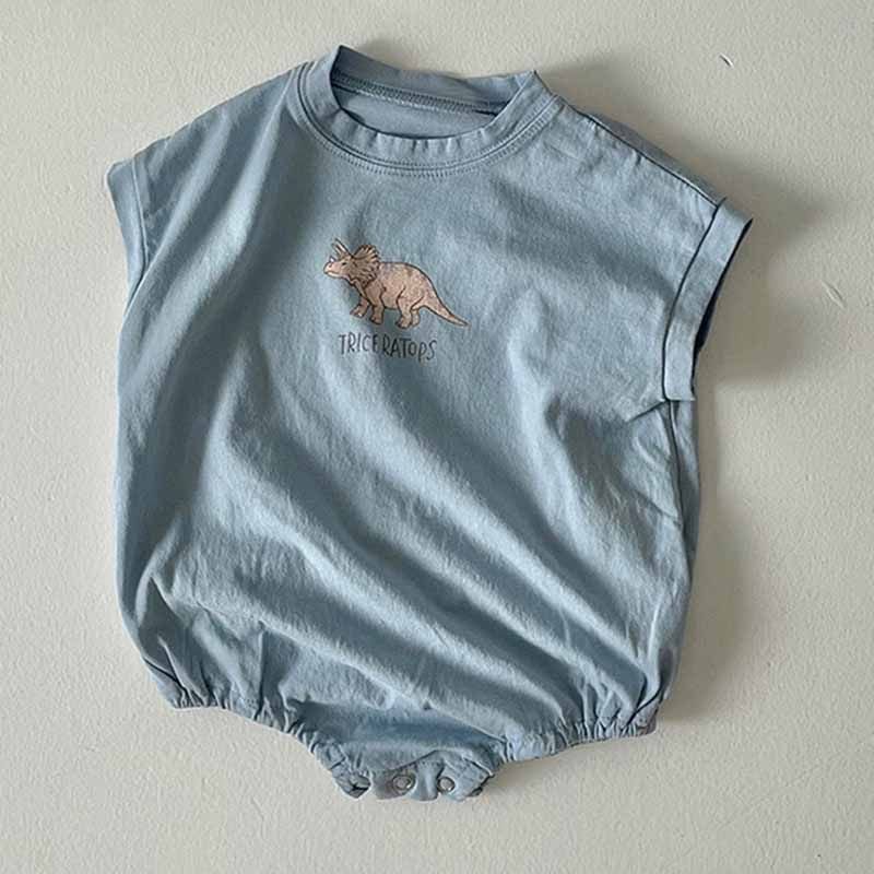 Kids Baby Boys Casual Cute Dinosaur Print Sleeveless Romper