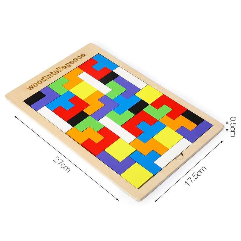 Child Wooden Tetris Puzzle Toy