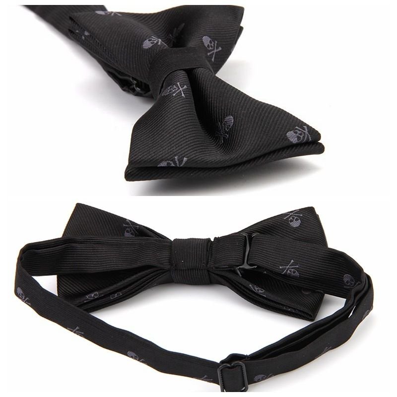 Men Unique Halloween Skull Pattern Bow Tie