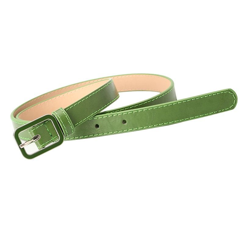 Women Fashion Oil Dropping Square Buckle Dress Decorative Belt