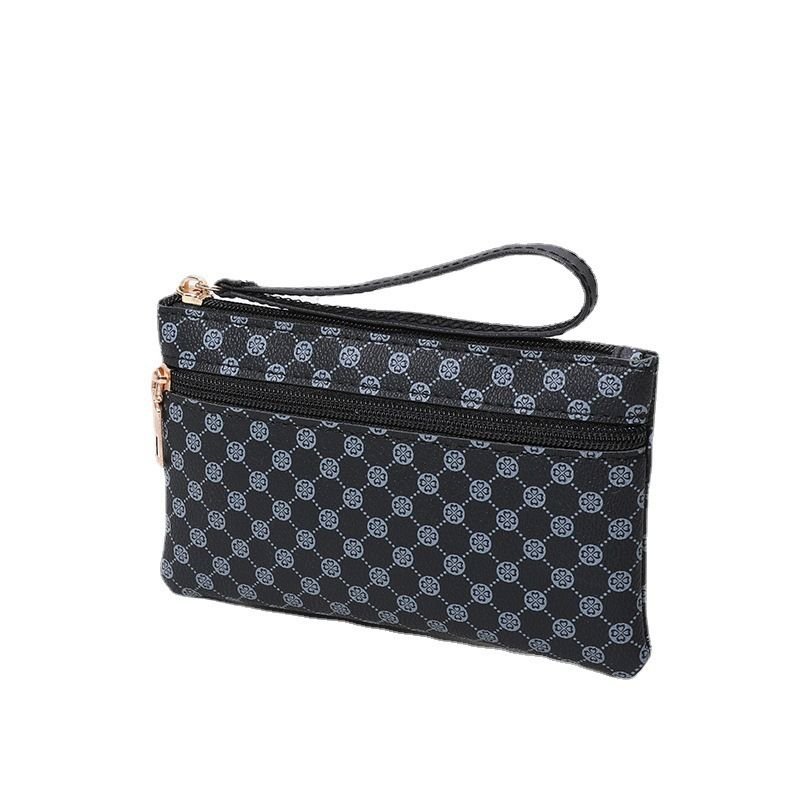 Women Fashion Old Flower Zipper Long Purses