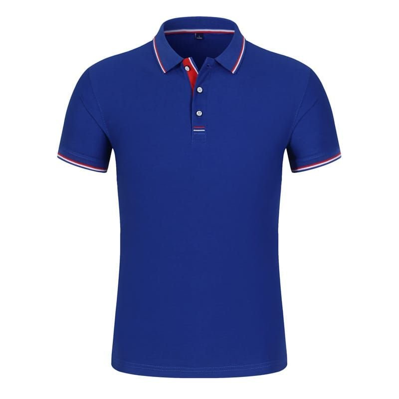 95% Cotton Men Solid Color Short Sleeves Lapel Polo Shirt Custom