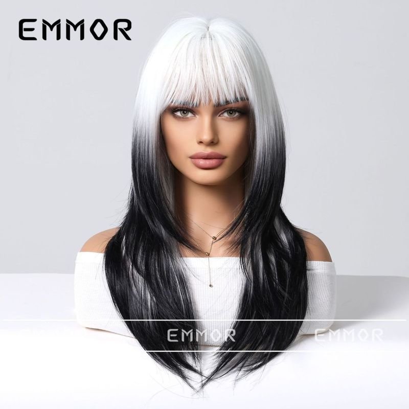 Women Fashion Gradient Long Curly Hair Wig