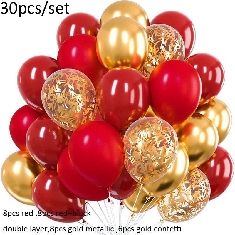 12 Inch Gold Long Sequins Confetti Balloon Set