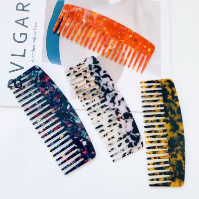 Women'S Simple Acetate Plate Anti-Static Marble Pattern Leopard Hairdressing Comb
