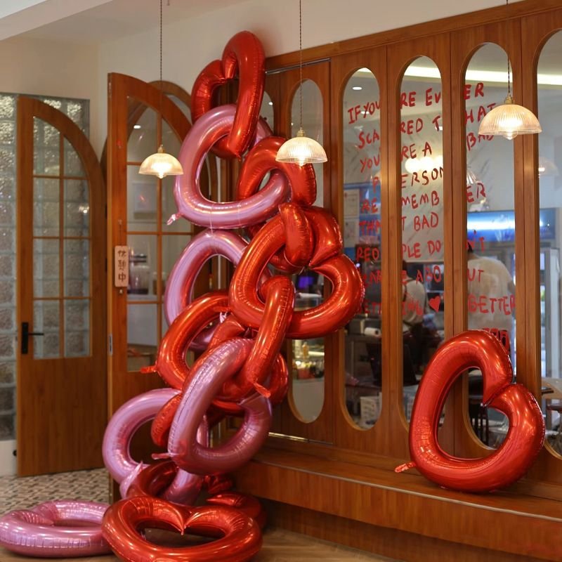 40 Inch Hollow Big Love Heart Aluminum Balloon Valentine'S Day Decoration Balloon