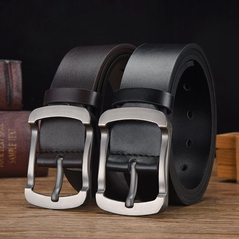 Men Fashion Casual Business Square Pin Buckle PU Belt
