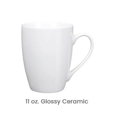 White Ceramic Mug Custom Logo Print
