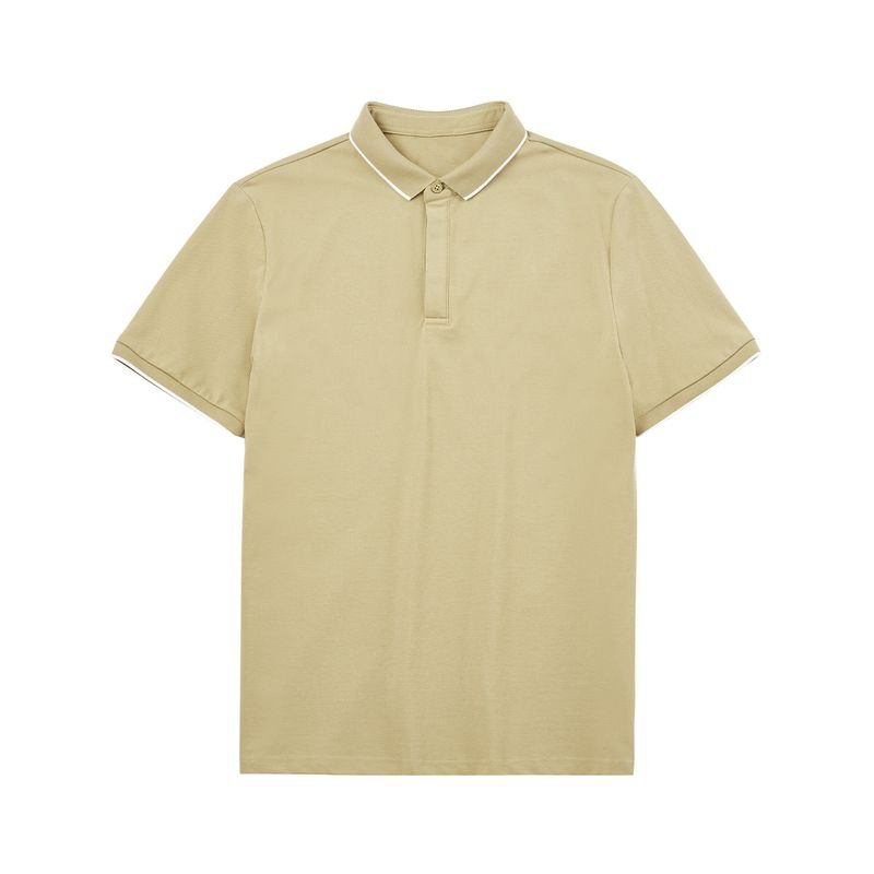 Men Simple Short-Sleeved Summer Stripe Contrast Lapel Polo Shirt Custom