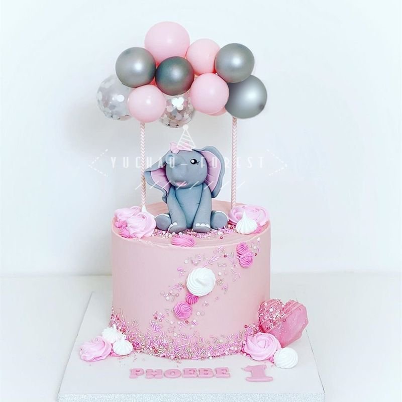 5 Inch Sequin Latex Balloon Cake Plug-In Ornaments Set