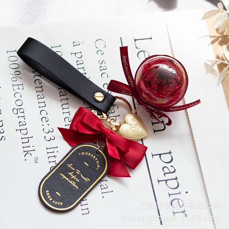 Eternal Flower Keychain Rose Gift Box