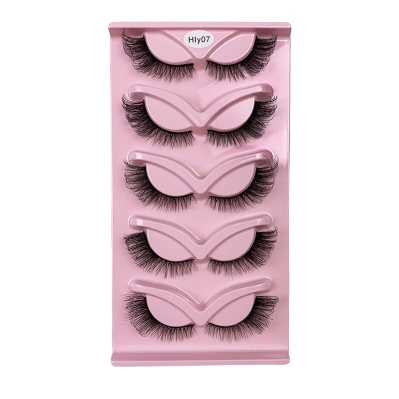Women Simple Exaggerated Eye Tail Elongated 5 Pairs Of False Eyelashes