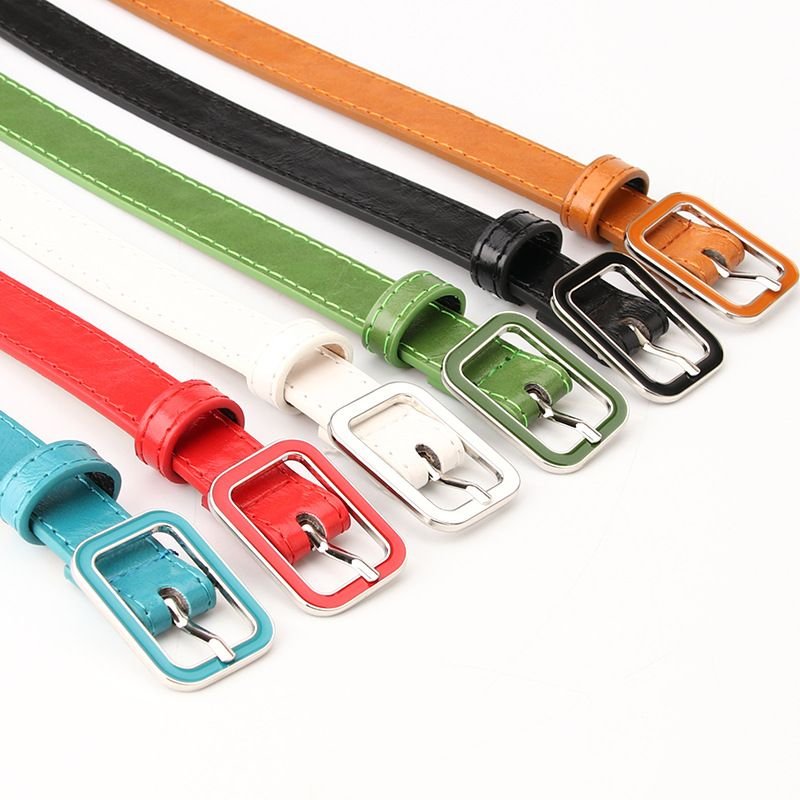 Women Fashion Oil Dropping Square Buckle Dress Decorative Belt