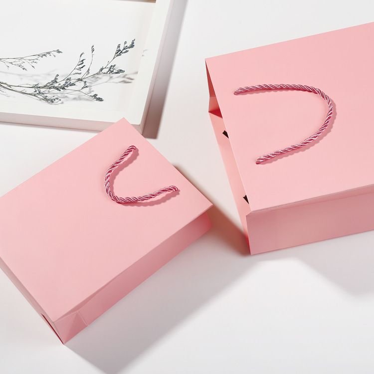 Simple Solid Color Paper Bag Portable Packaging Bag