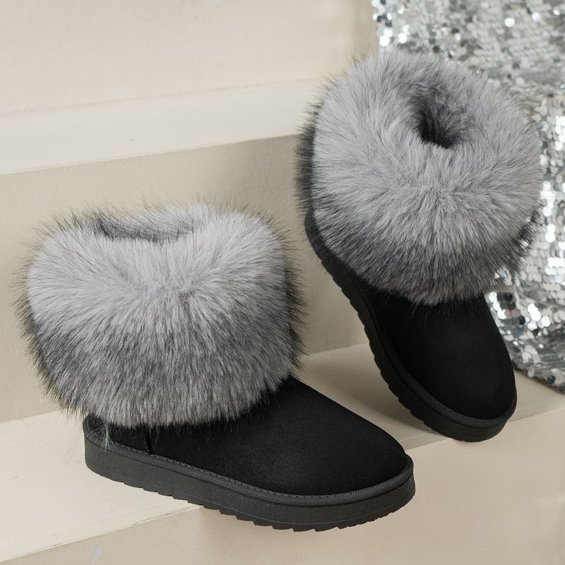 Autumn Winter Women Fashion Plus Size Fleece-Lined Warm Snow Boots