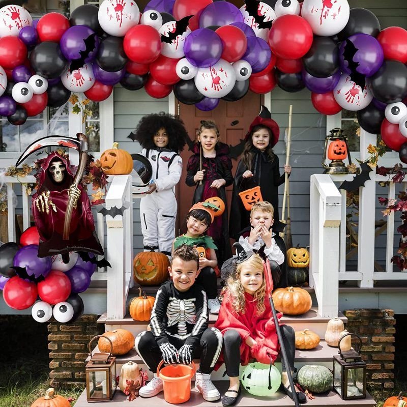 Halloween Balloon Chain Arch Set Blood Handprint Party Balloon Decoration