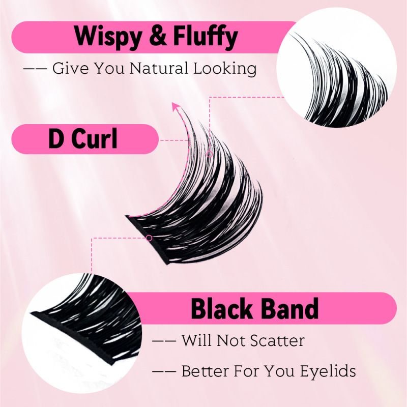Women 10-Row Large-Capacity Dense Single-Cluster Segmented False Eyelashes