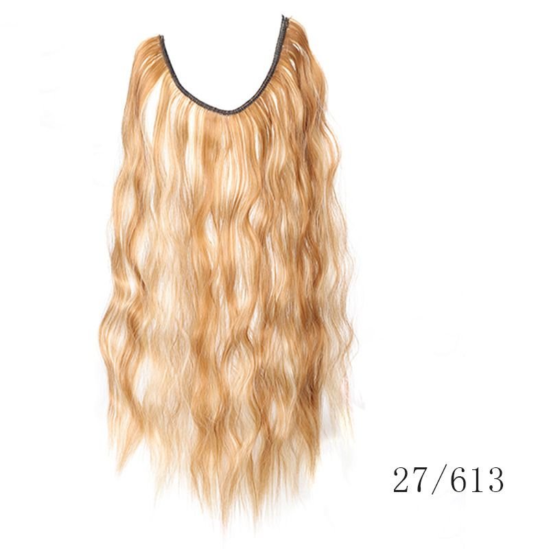 Women Gradient Color Hairpiece Curly Hair Extension Wig