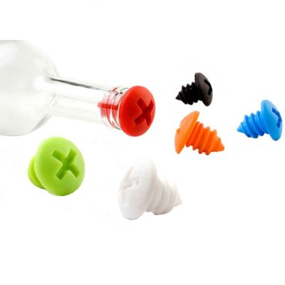 Home Simple Creative Screw Shape Red Wine Preservation Silicone Bottle Stopper