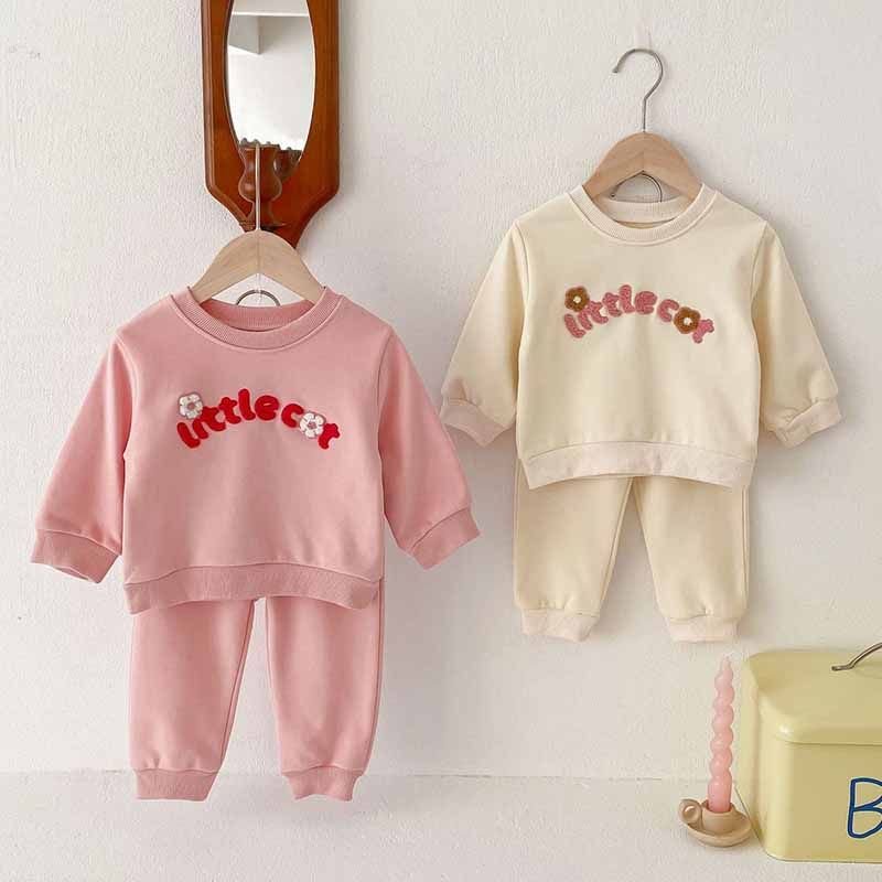 Kids Baby Boys Girls Casual Cute Alphabet Long Sleeve Sweatshirts Trousers Sets