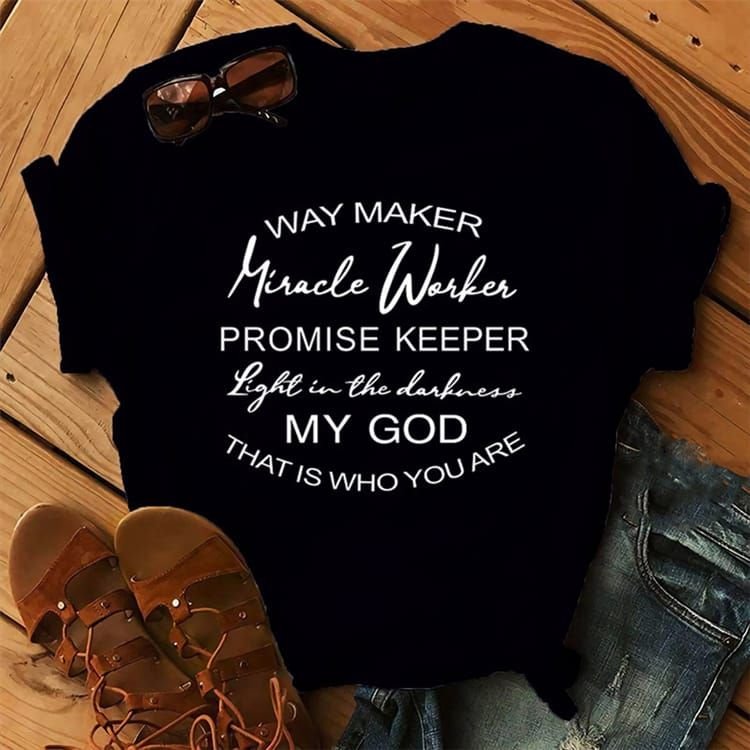 S-3XL Women Letter Slogan Printed Round Neck T-shirt
