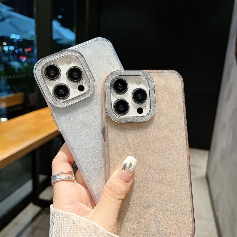 Women Fashion Star Water Ripple Flash Diamond Lens Apple Mobile Phone Protective Case