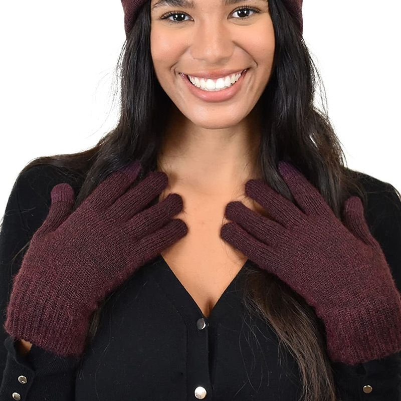 Autumn And Winter Women Fashion Non-Slip Warm Knitted Touch Screen Gloves