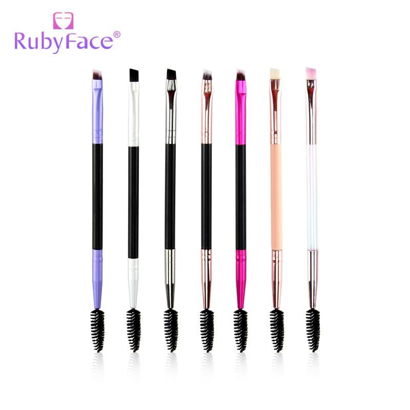 Single Piece Angled Double-headed Eyebrow Brush Spiral Eyelash Brush Makeup Tool