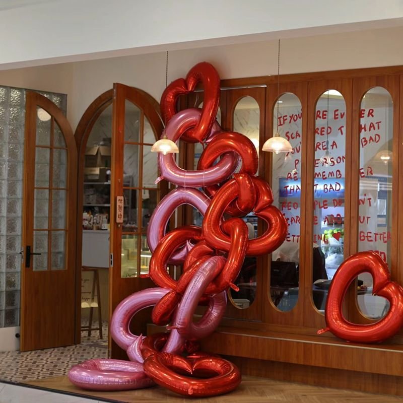 40 Inch Hollow Big Love Heart Aluminum Balloon Valentine'S Day Decoration Balloon