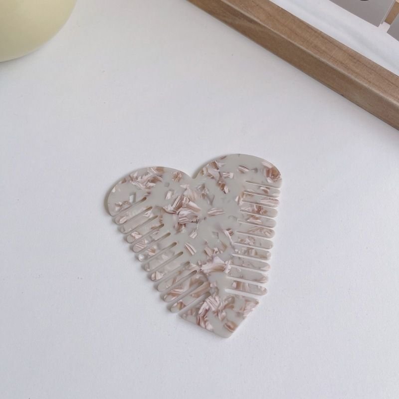 Women'S Fashion Cute Heart-Shaped Anti-Static Acetate Sheet Hairdressing Comb