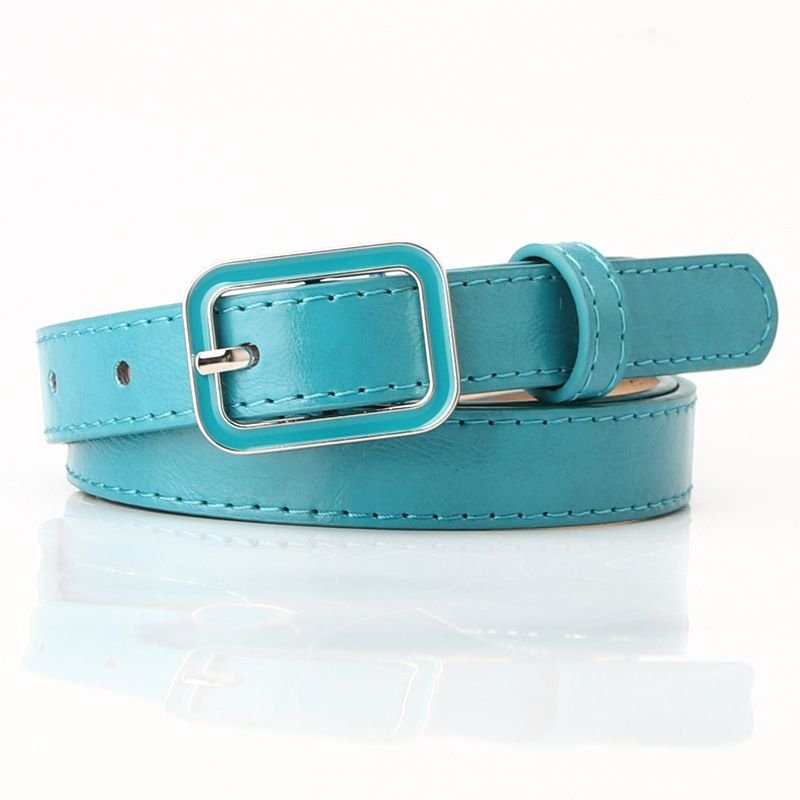 Women Fashion Oil Dropping Square Buckle Dress Decorative Belt