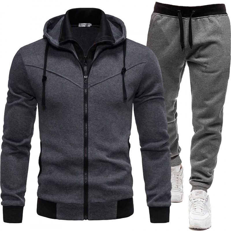 Men Spring Autumn Fashion Casual Sports Long Sleeve Hoodies Jogger Pants Sets