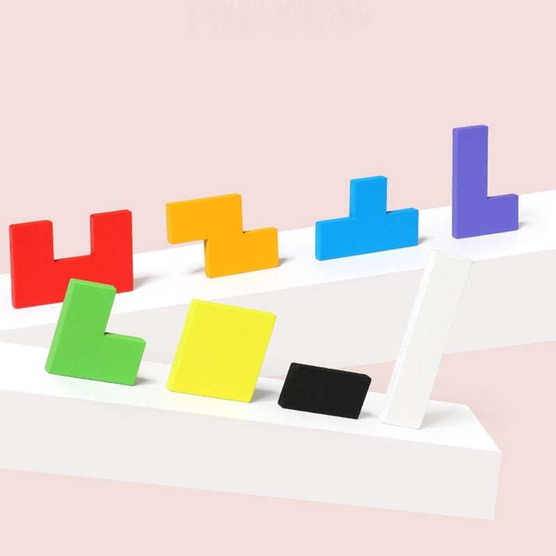 Child Wooden Tetris Puzzle Toy