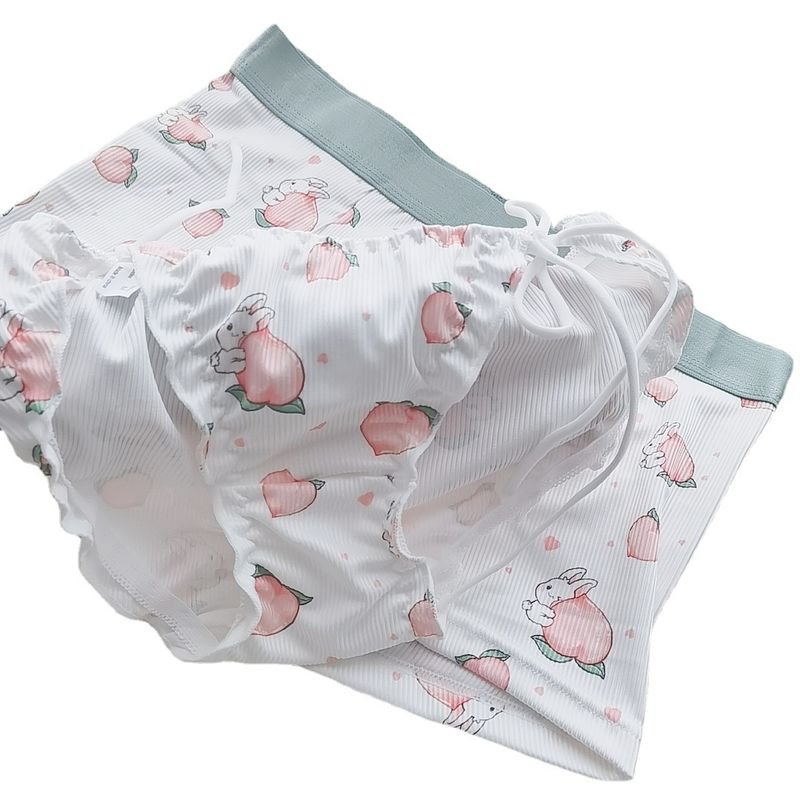 Valentine Day Cute Pink Rabbit Thread Couples Panties