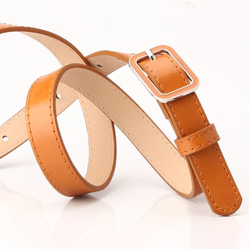 Women Fashion Oil Dropping Square Buckle Dress Decorative Belt