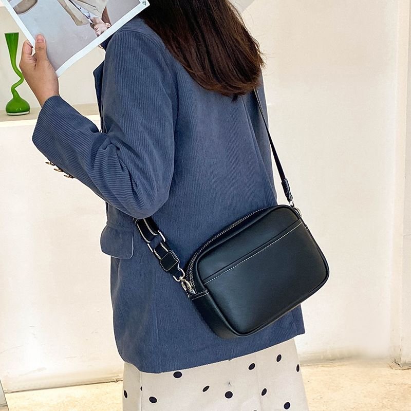 Simple Solid Color Large Capacity Wide Shoulder Bag