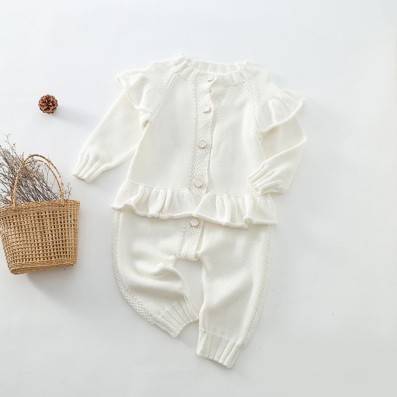 Kids Baby Boys Girls Fall Winter Casual Cute Solid Color Long Sleeve Cardigan Knitted Trousers Sets