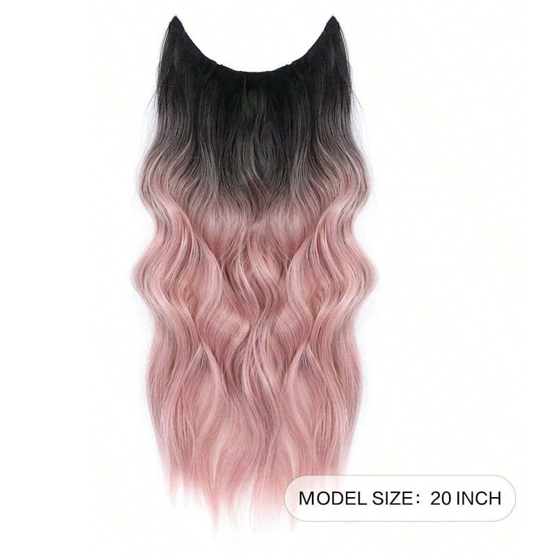 Women Gradient Color Hairpiece Curly Hair Extension Wig