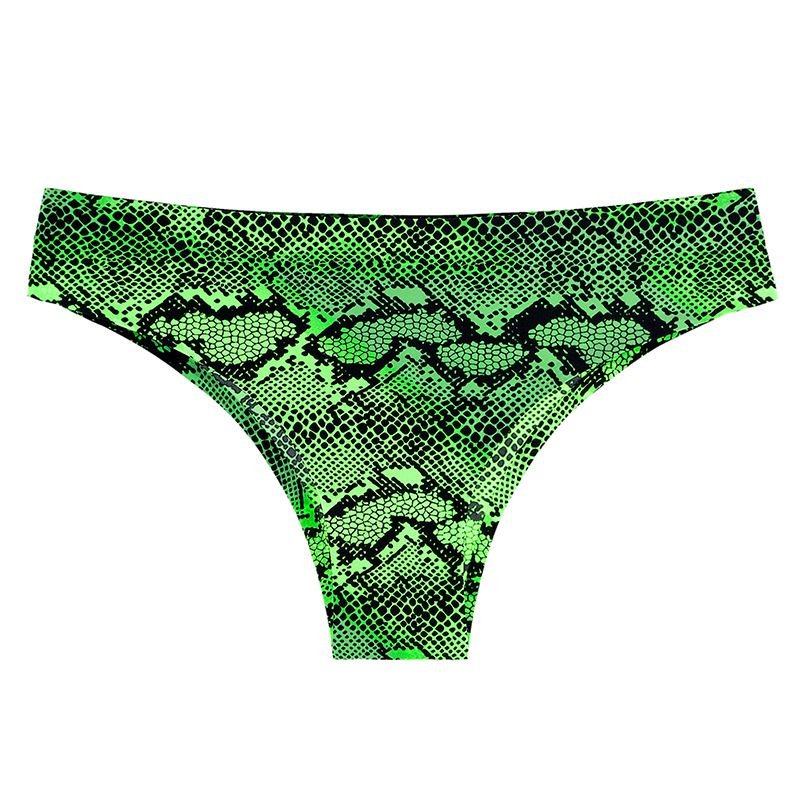 Women Fashion Sexy Leopard Ice Silk Seamless Underwear